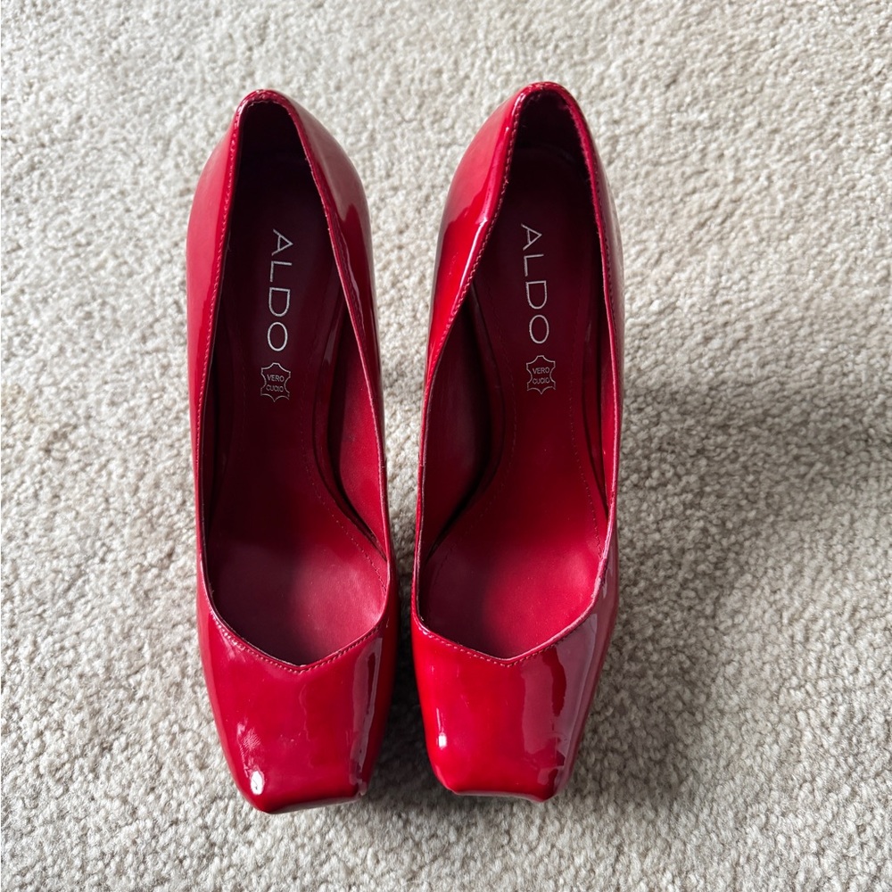 Aldo Red Patent Leather Heels